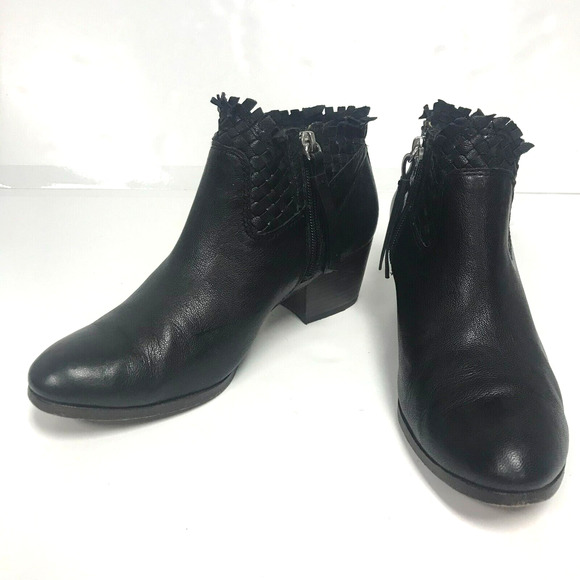 Coach Black Ankle Boots with Fringe Detail - Picture 5 of 11